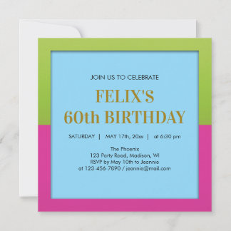 Fun Colorful Surprise Birthday Party Invitation Einladung