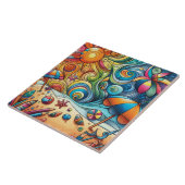 FUN COLORFUL SWIRLS BEACH SCENE FLIESE (Seite)