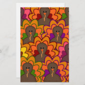 Fun Colorful Thanksgiving Turkeys Briefpapier (Vorne/Hinten)