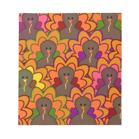 Fun Colorful Thanksgiving Turkeys Notizblock (Vorderseite)