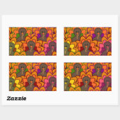 Fun Colorful Thanksgiving Turkeys Rechteckiger Aufkleber (Blatt)