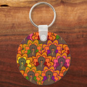 Fun Colorful Thanksgiving Turkeys Schlüsselanhänger (Vorderseite)