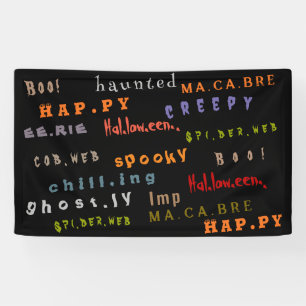 Fun & Colorful Typografy Pattern, Halloween Banner