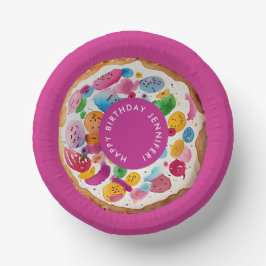 Fun Colorful Wasserfarbe Donut Geburtstagsparty Pi Pappteller