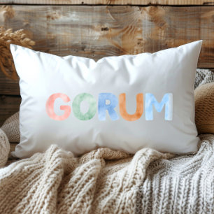 Fun Colorful Watercolor Gorum Louisiana Staat Lendenkissen