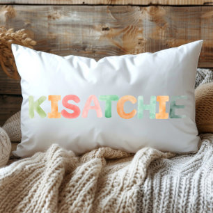 Fun Colorful Watercolor Kisatchie Louisiana Lendenkissen
