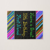 Fun, Colorful, Whimsical 13th Birthday Puzzle (Horizontal)