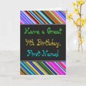 Fun, Colorful, Whimsical 4th Birthday Card Karte (Gelbe Blume)