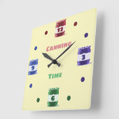Fun Colorful Whimsical Canning Time Quadratische Wanduhr (Winkel)