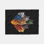 Fun Colour Cats Art Outfit für Cat Mama Vater Lady Fleecedecke (Vorderseite (Horizontal))