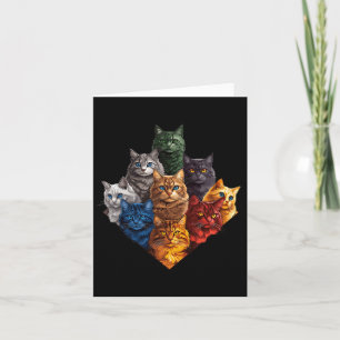 Fun Colour Cats Art Outfit für Cat Mama Vater Lady Karte