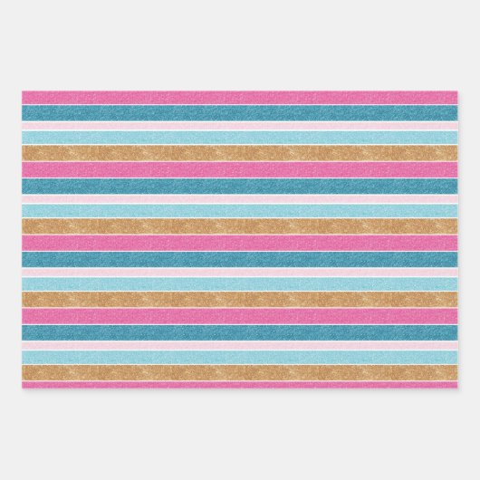 Fun Colourful Stripe, Gnome and Kisses Christmas Geschenkpapier Set (Vorderseite 2)