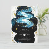 Fun Comet Space zum Geburtstag Einladung (Stehend Vorderseite)