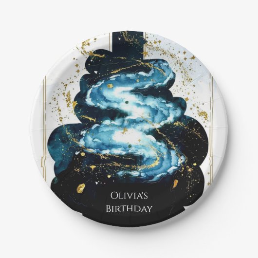 Fun Comet Space zum Geburtstag Pappteller (Vorderseite)