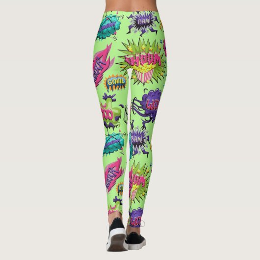 Fun-Comic-Blasen Leggings (Rückseite)