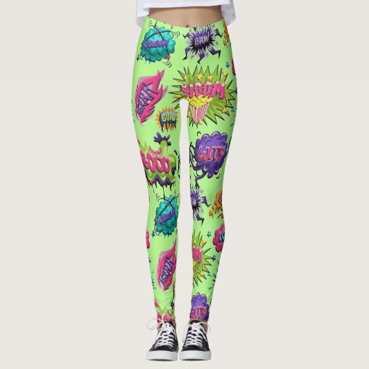 Fun-Comic-Blasen Leggings (Vorderseite)