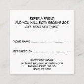 Fun Comic Book Speech Bubble Empfehlungskarte (Rückseite)