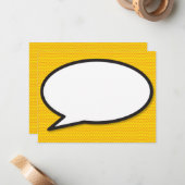 Fun Comic Book Speech Bubble Mitteilungskarte (Vorderseite/Rückseite Beispiel)