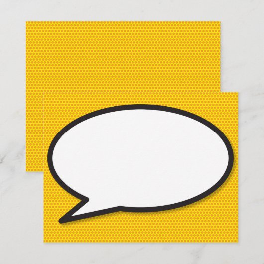 Fun Comic Book Speech Bubble Mitteilungskarte (Vorne/Hinten)