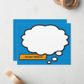 Fun Comic Buch Denkblase Personalisiert Mitteilungskarte (Vorderseite/Rückseite Beispiel)