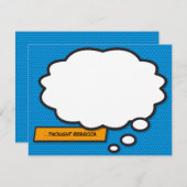 Fun Comic Buch Denkblase Personalisiert Mitteilungskarte (Vorne/Hinten)