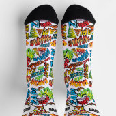 Fun Comic Buch Personalisierter Name Socken (Oben)