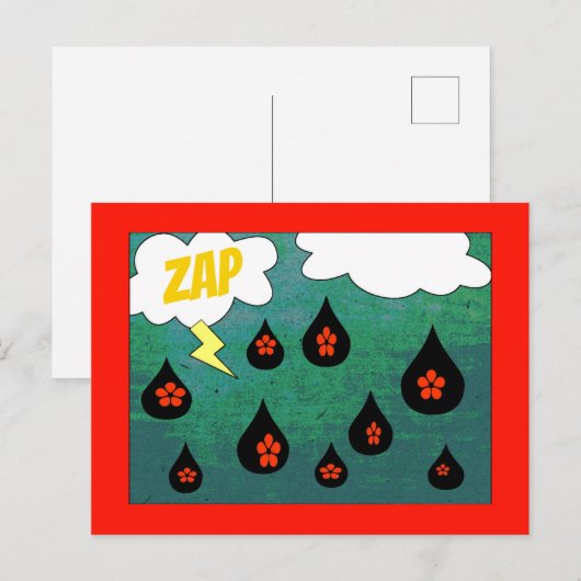 Fun Comic Buch Pop Kunst Unterblumen Postkarte (Vorne/Hinten)