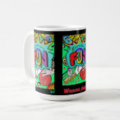 Fun Comic Illustration der Zusammengehörigkeit Kaffeetasse (Vorderseite Links)