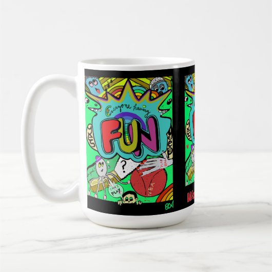 Fun Comic Illustration der Zusammengehörigkeit Kaffeetasse (Links)
