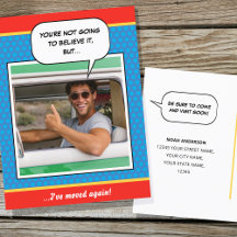 Fun Comic Moving House Custom Foto Blue