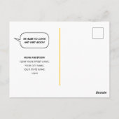 Fun Comic Moving House Custom Foto Green Postkarte (Rückseite)