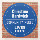 Fun Community Nurse Wall Plaque Stil Glasuntersetzer (Vorderseite)
