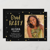 Fun Confetti EDITABLE FARBE Abschluss Einladung (Vorne/Hinten)