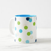 FUN CONFETTI SPOTS niedlicher Spaß Retro aqua Mari Zweifarbige Tasse (Vorderseite Links)