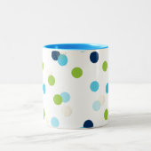FUN CONFETTI SPOTS niedlicher Spaß Retro aqua Mari Zweifarbige Tasse (Mittel)