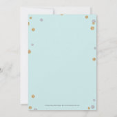 Fun Confetti Taufe Einladung - Blau (Rückseite)