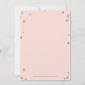 Fun Confetti Taufe Einladung - Rosa (Rückseite)