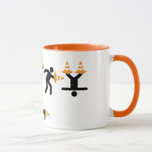 Fun Construction Worker Road Traffic Cone Tasse (Rechts)