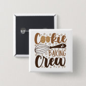 Fun Cookie Baking Crew Design Button (Vorne & Hinten)