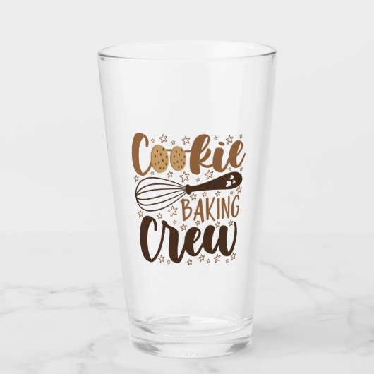 Fun Cookie Baking Crew Design Glas (Vorderseite)