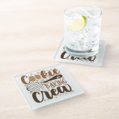 Fun Cookie Baking Crew Design Glasuntersetzer (Schrägansicht)