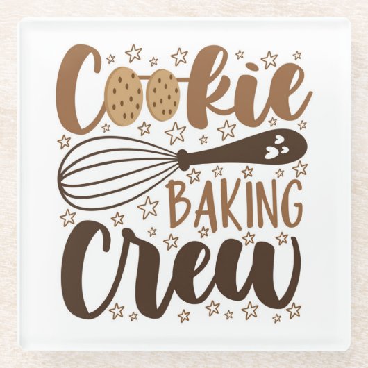 Fun Cookie Baking Crew Design Glasuntersetzer (Vorderseite)