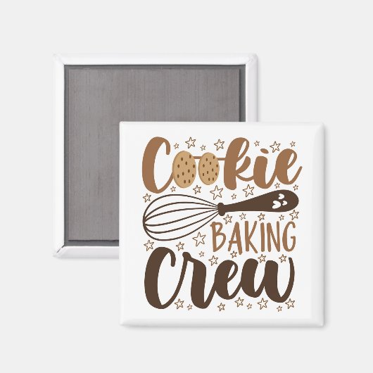 Fun Cookie Baking Crew Design Magnet (Vorderseite/Rückseite)