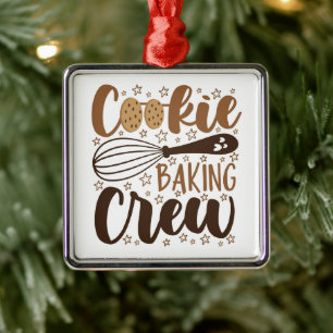 Fun Cookie Baking Crew Design Ornament Aus Metall
