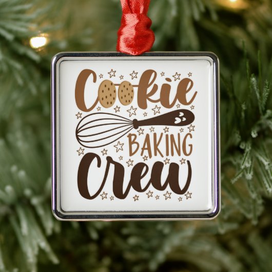 Fun Cookie Baking Crew Design Ornament Aus Metall (Baum)