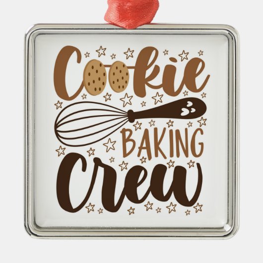 Fun Cookie Baking Crew Design Ornament Aus Metall (Vorne)