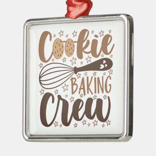 Fun Cookie Baking Crew Design Ornament Aus Metall (Links)