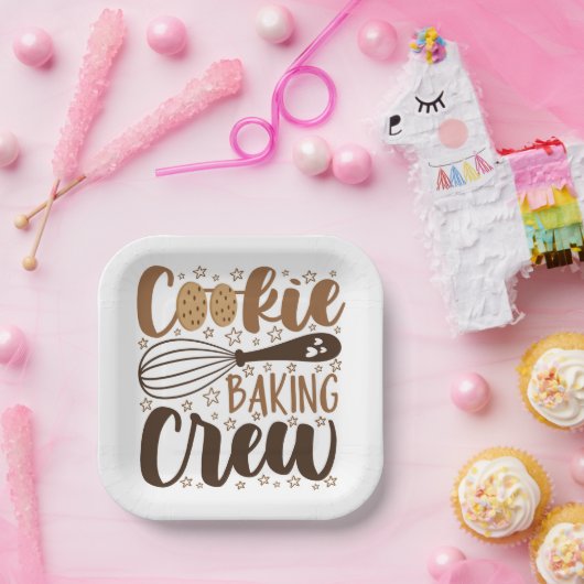Fun Cookie Baking Crew Design Pappteller (Party)