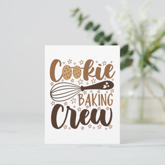 Fun Cookie Baking Crew Design Postkarte (Stehend Vorderseite)