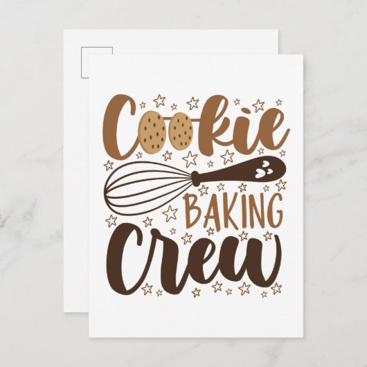 Fun Cookie Baking Crew Design Postkarte (Vorne/Hinten)